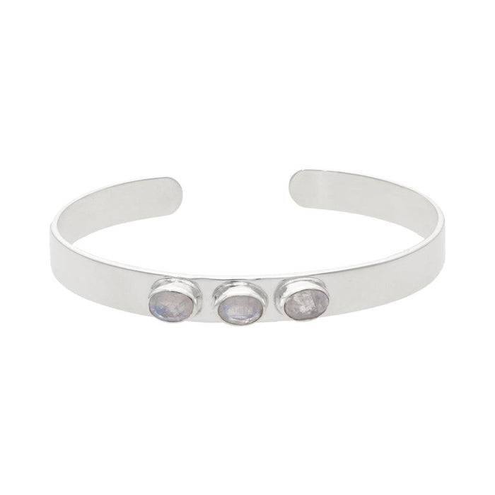 Pulsera "Jaipur" silver piedra de la luna - KARVIK JOYAS