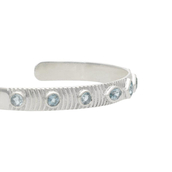 Pulsera "Pune" silver topacio azul - KARVIK JOYAS