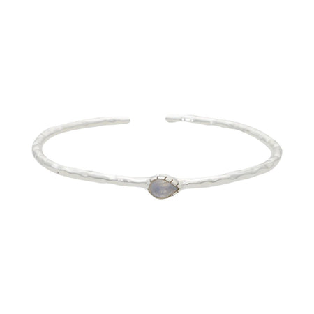 Pulsera "Delhi" Silver piedra de la luna - KARVIK JOYAS