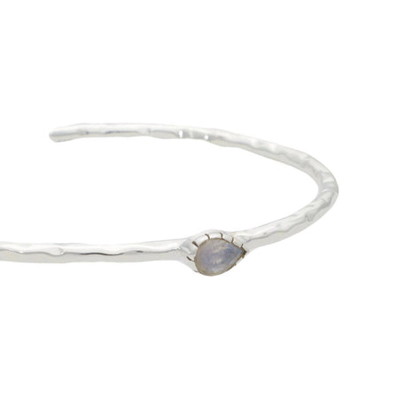 Pulsera "Delhi" Silver piedra de la luna - KARVIK JOYAS