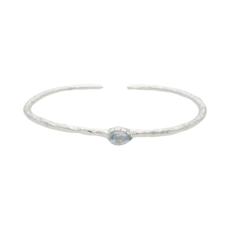 Pulsera "Delhi" Silver aguamarina - KARVIK JOYAS