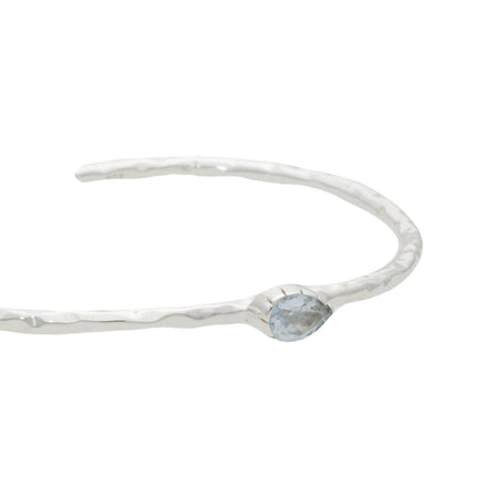 Pulsera "Delhi" Silver aguamarina - KARVIK JOYAS