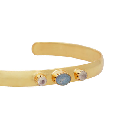 Pulsera "Agra" piedra de la luna y labradorita - KARVIK JOYAS